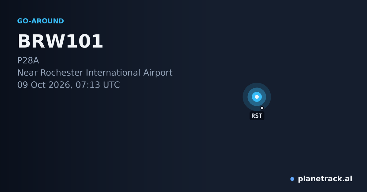 Map of where BRW101's go-around happened