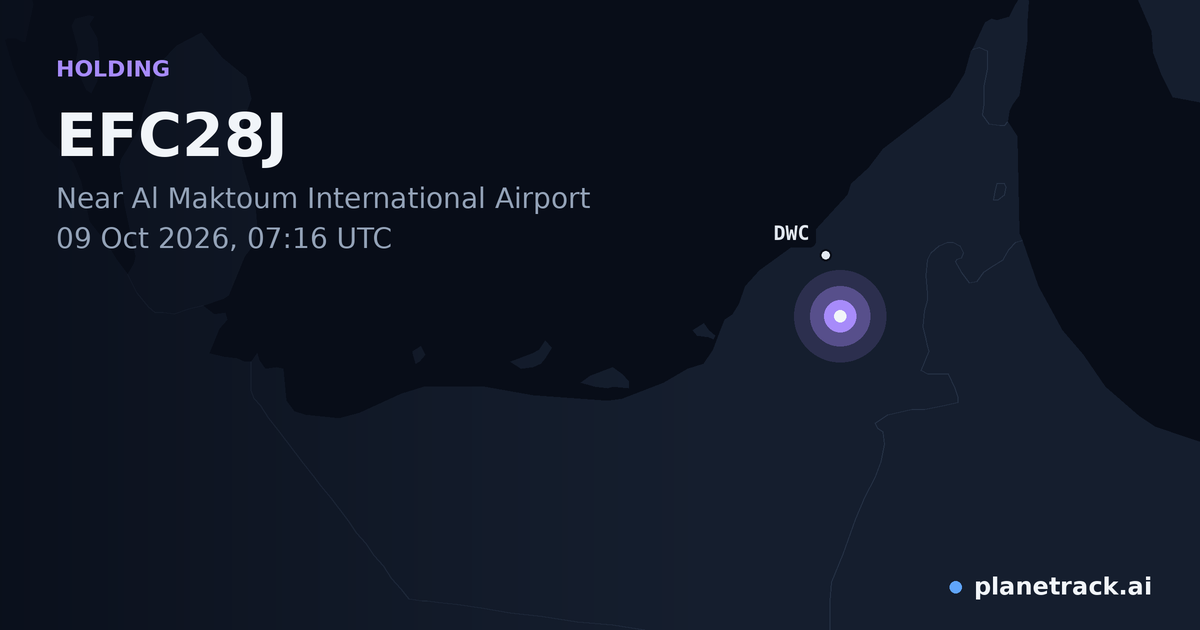 Map of where EFC28J's holding pattern happened