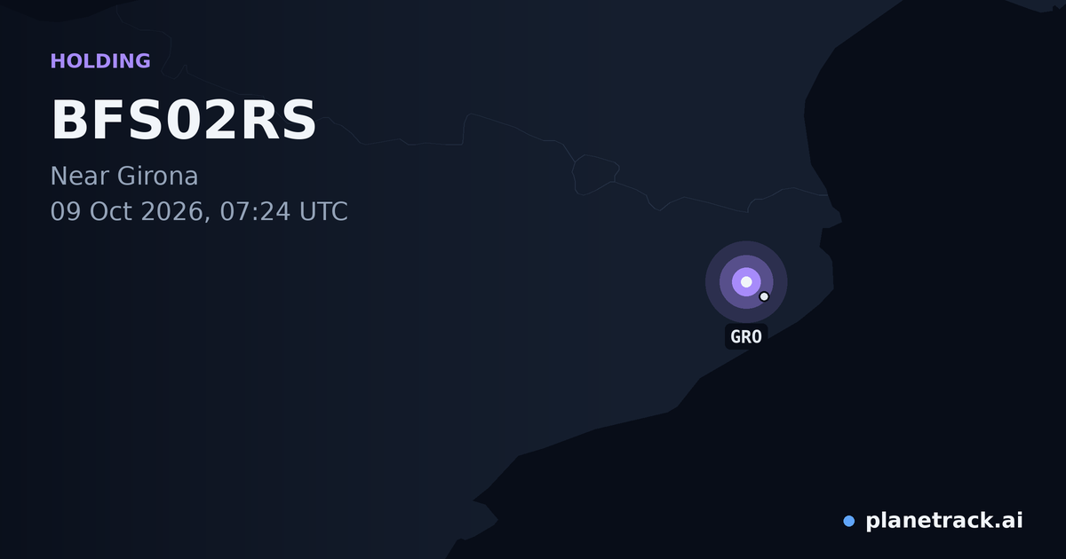 Map of where BFS02RS's holding pattern happened