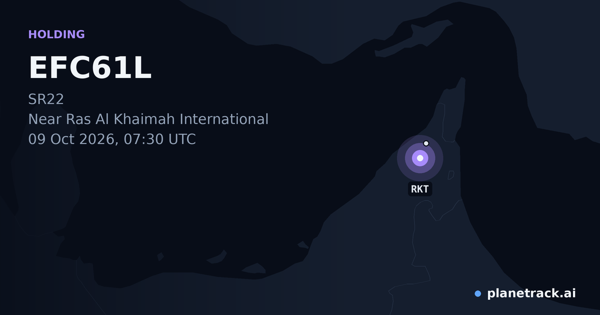 Map of where EFC61L's holding pattern happened
