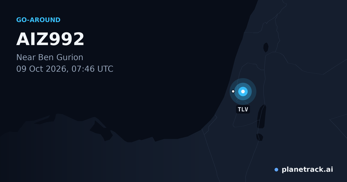 Map of where AIZ992's go-around happened