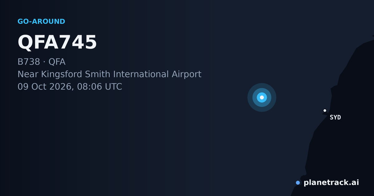 Map of where QFA745's go-around happened
