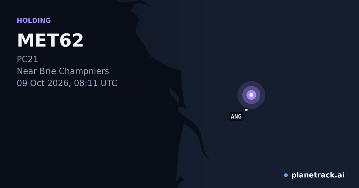 Map of where MET62's holding pattern happened