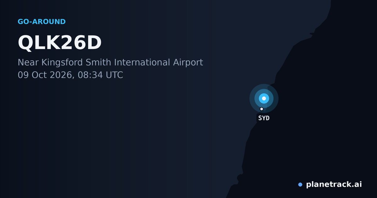 Map of where QLK26D's go-around happened