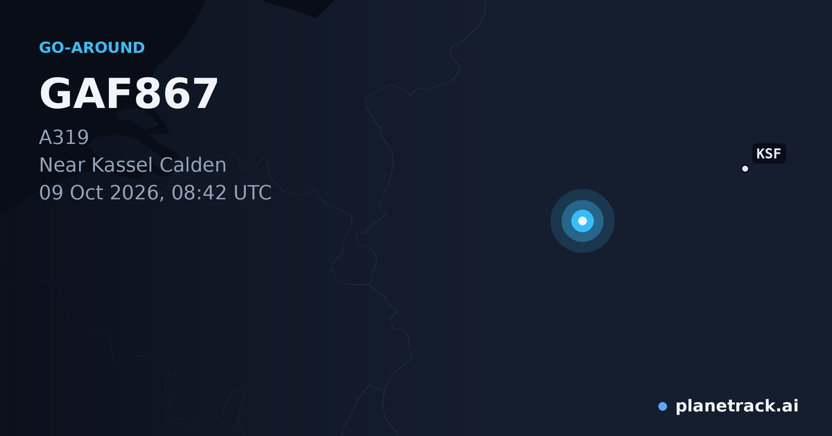 Map of where GAF867's go-around happened