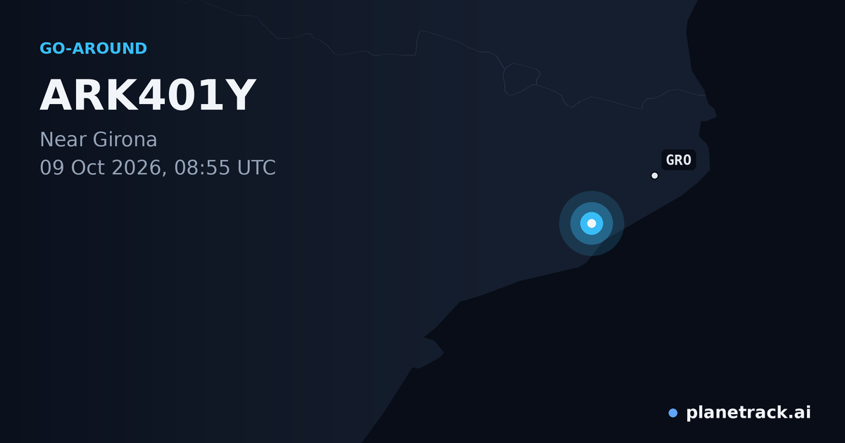 Map of where ARK401Y's go-around happened
