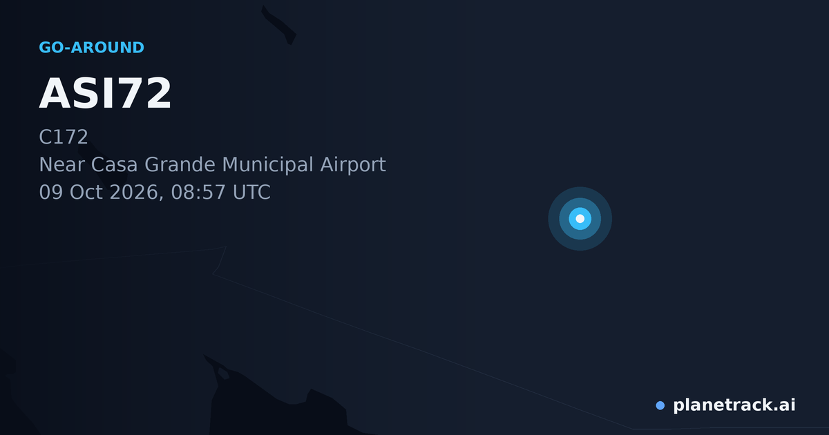 Map of where ASI72's go-around happened
