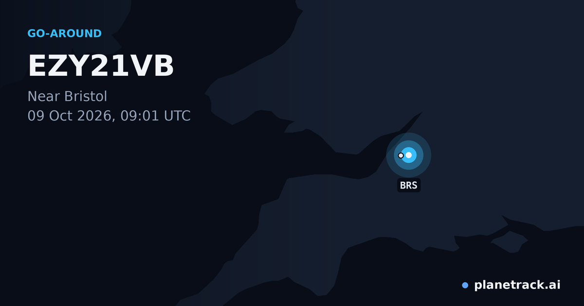 Map of where EZY21VB's go-around happened