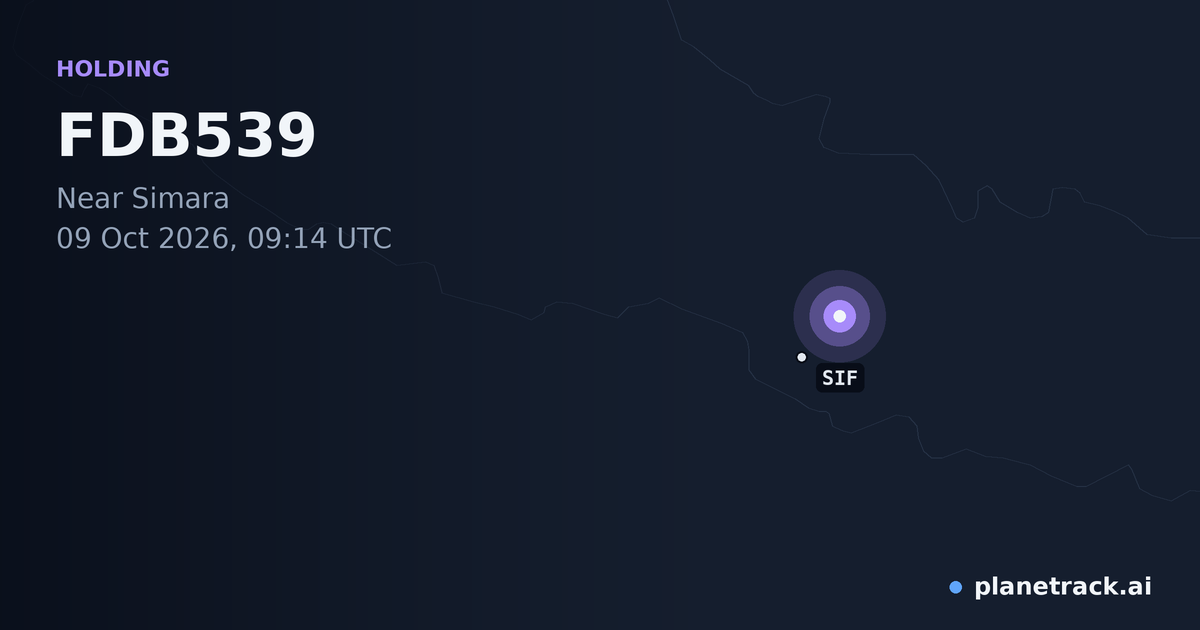 Map of where FDB539's holding pattern happened