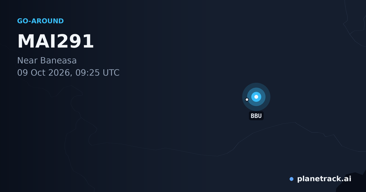 Map of where MAI291's go-around happened