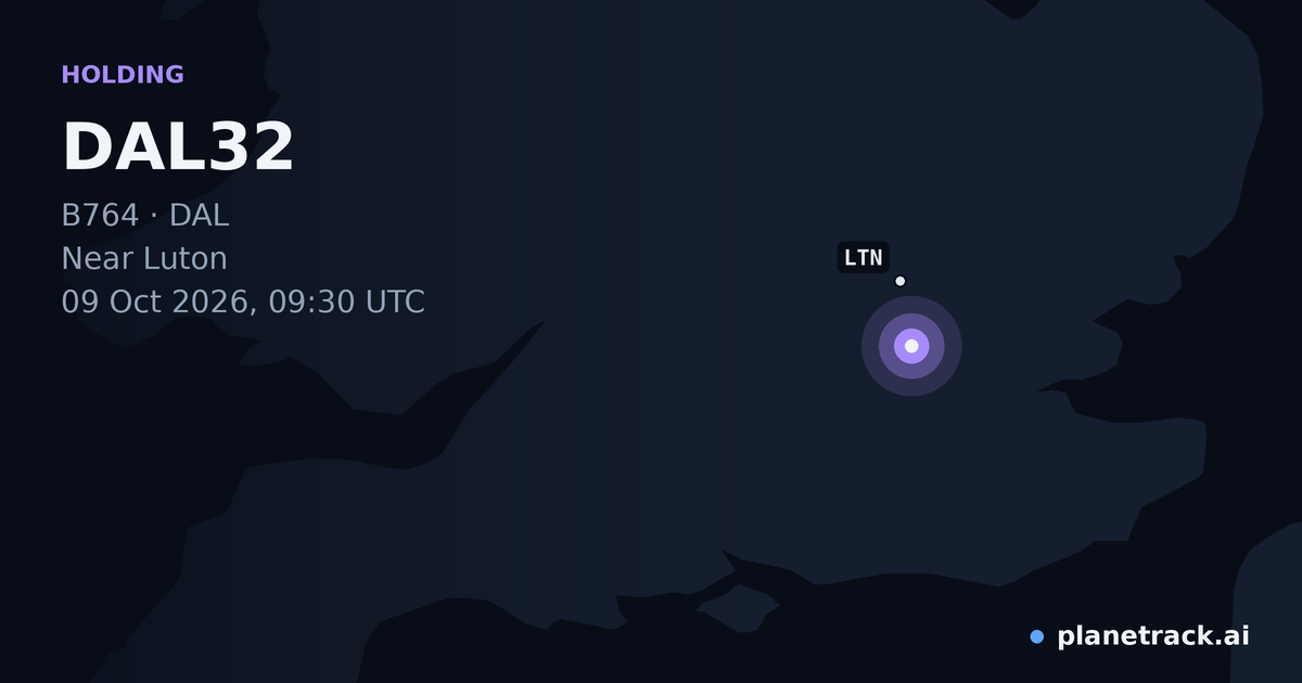 Map of where DAL32's holding pattern happened