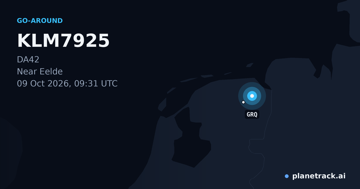 Map of where KLM7925's go-around happened