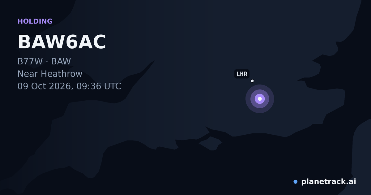 Map of where BAW6AC's holding pattern happened