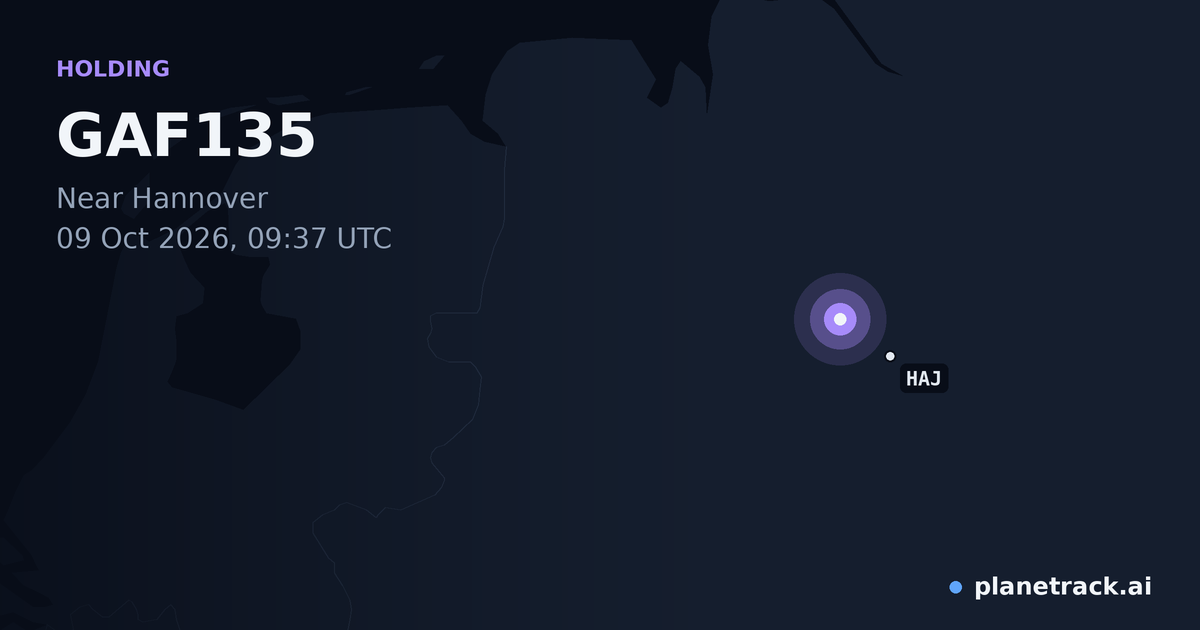 Map of where GAF135's holding pattern happened