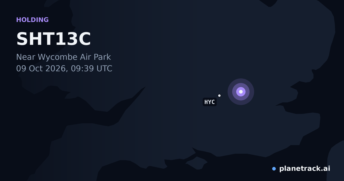 Map of where SHT13C's holding pattern happened