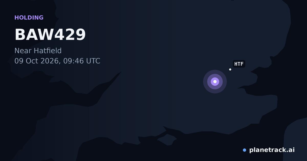 Map of where BAW429's holding pattern happened