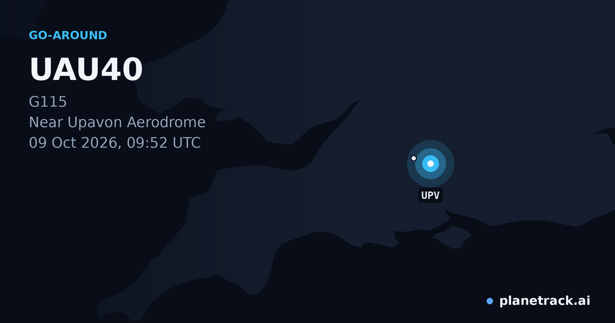 Map of where UAU40's go-around happened