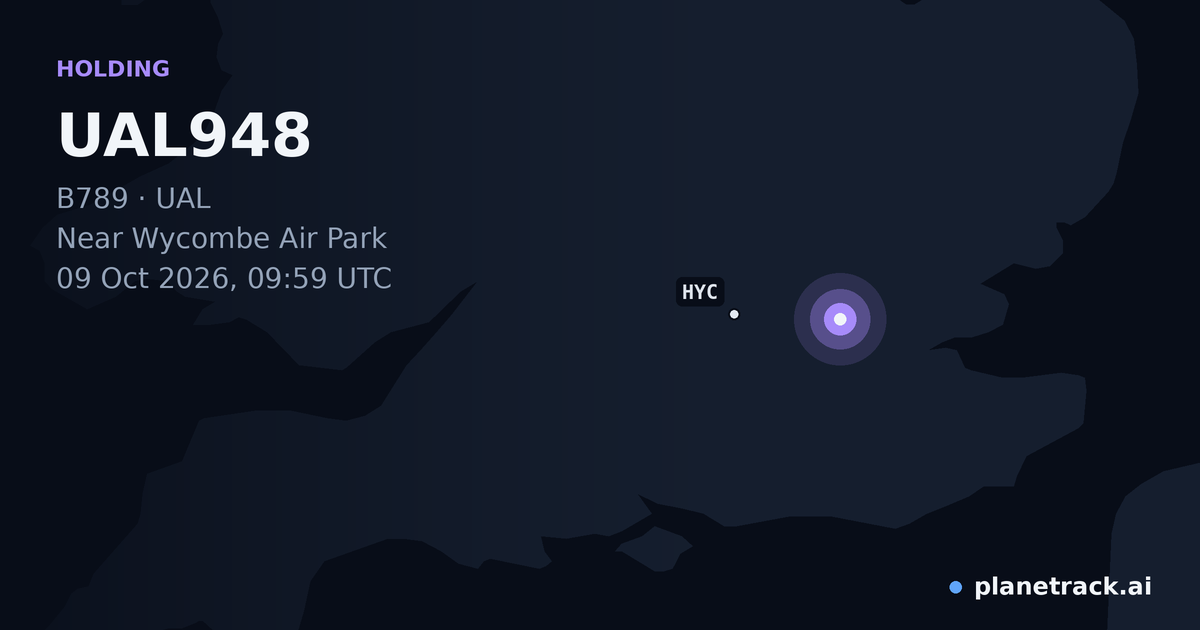 Map of where UAL948's holding pattern happened