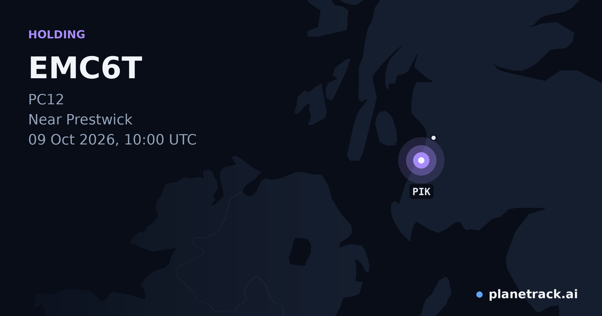 Map of where EMC6T's holding pattern happened