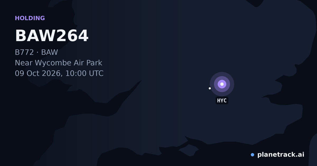 Map of where BAW264's holding pattern happened