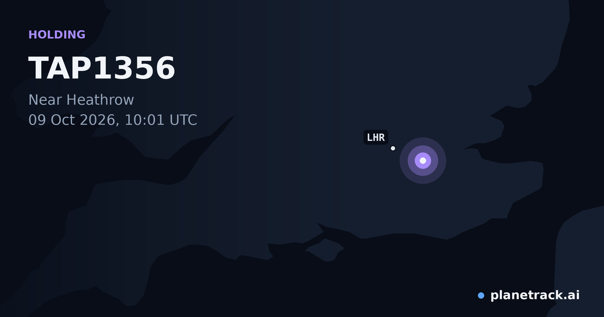 Map of where TAP1356's holding pattern happened