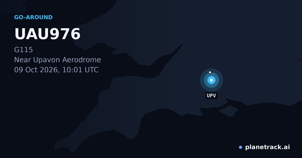 Map of where UAU976's go-around happened