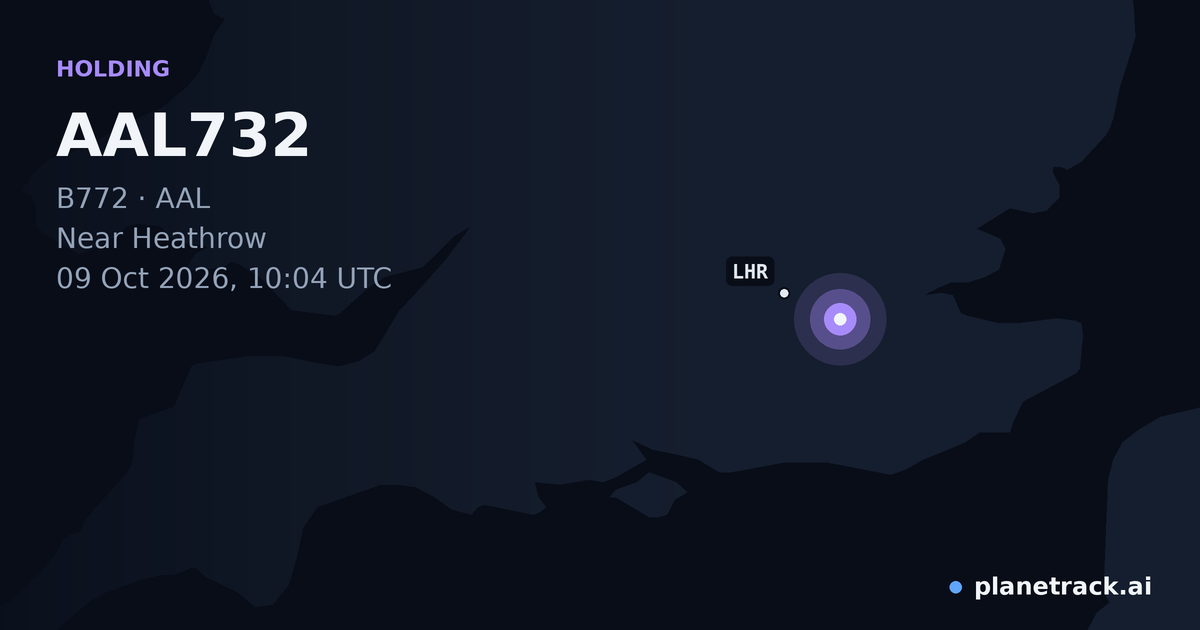 Map of where AAL732's holding pattern happened