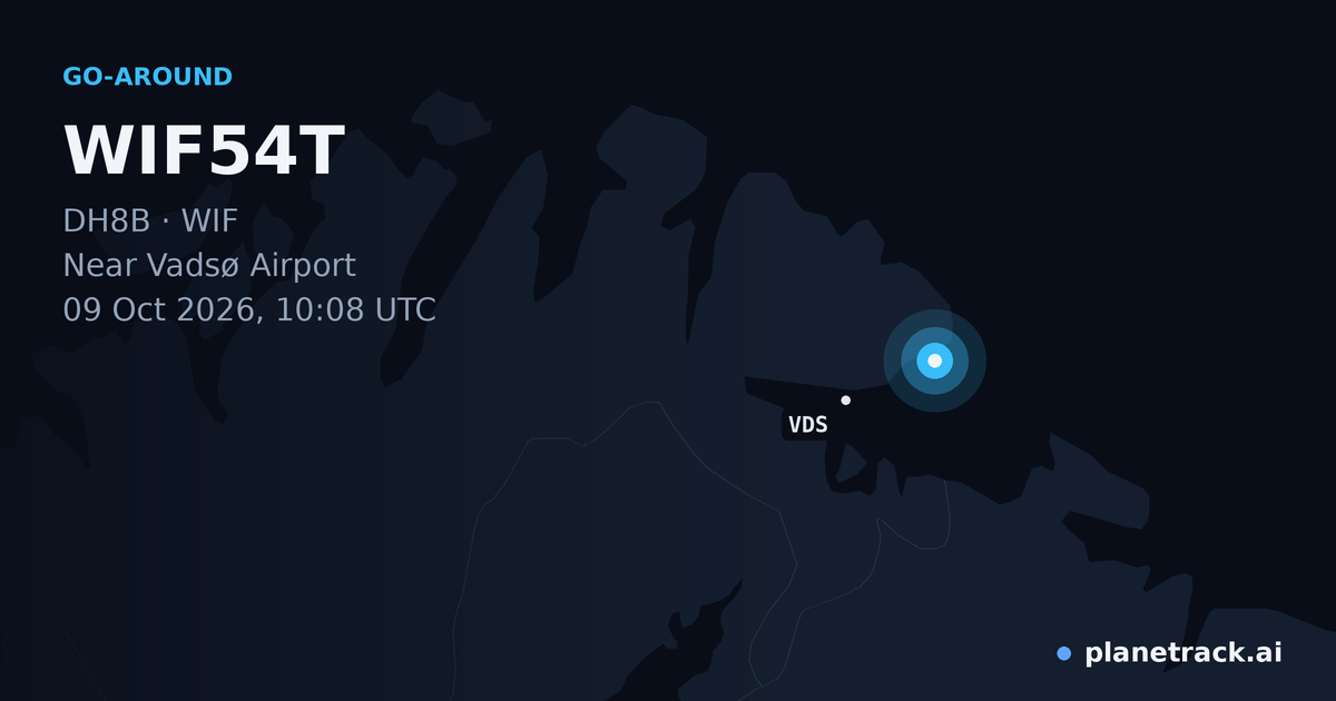 Map of where WIF54T's go-around happened