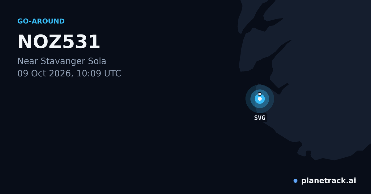 Map of where NOZ531's go-around happened