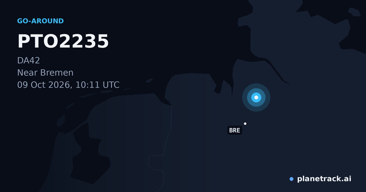 Map of where PTO2235's go-around happened