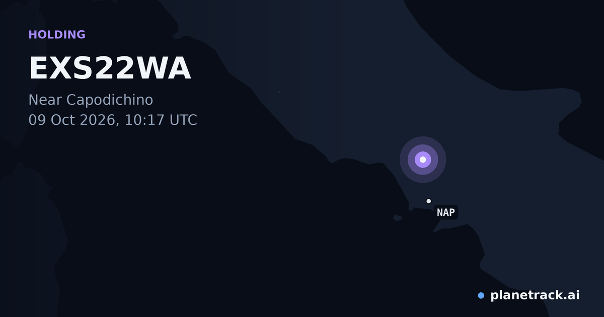 Map of where EXS22WA's holding pattern happened