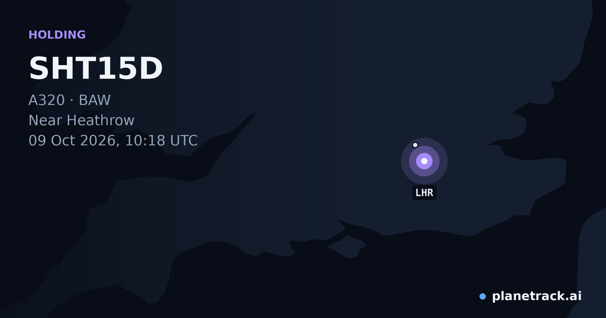 Map of where SHT15D's holding pattern happened
