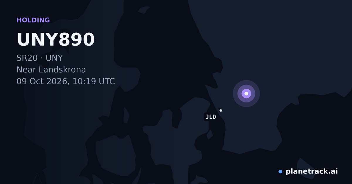 Map of where UNY890's holding pattern happened
