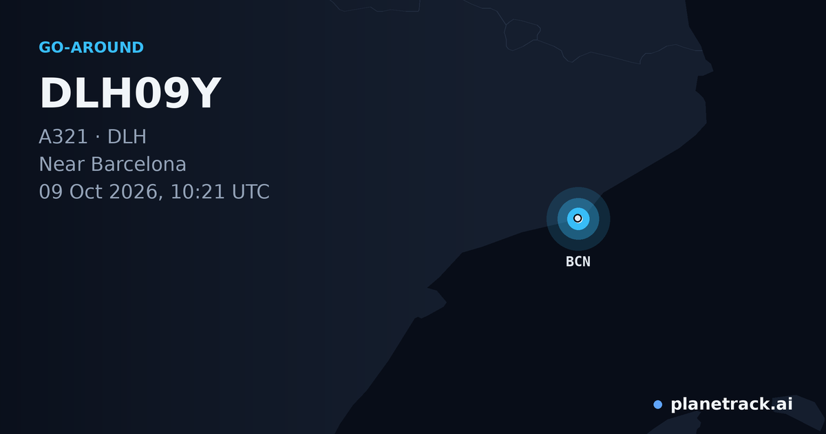 Map of where DLH09Y's go-around happened