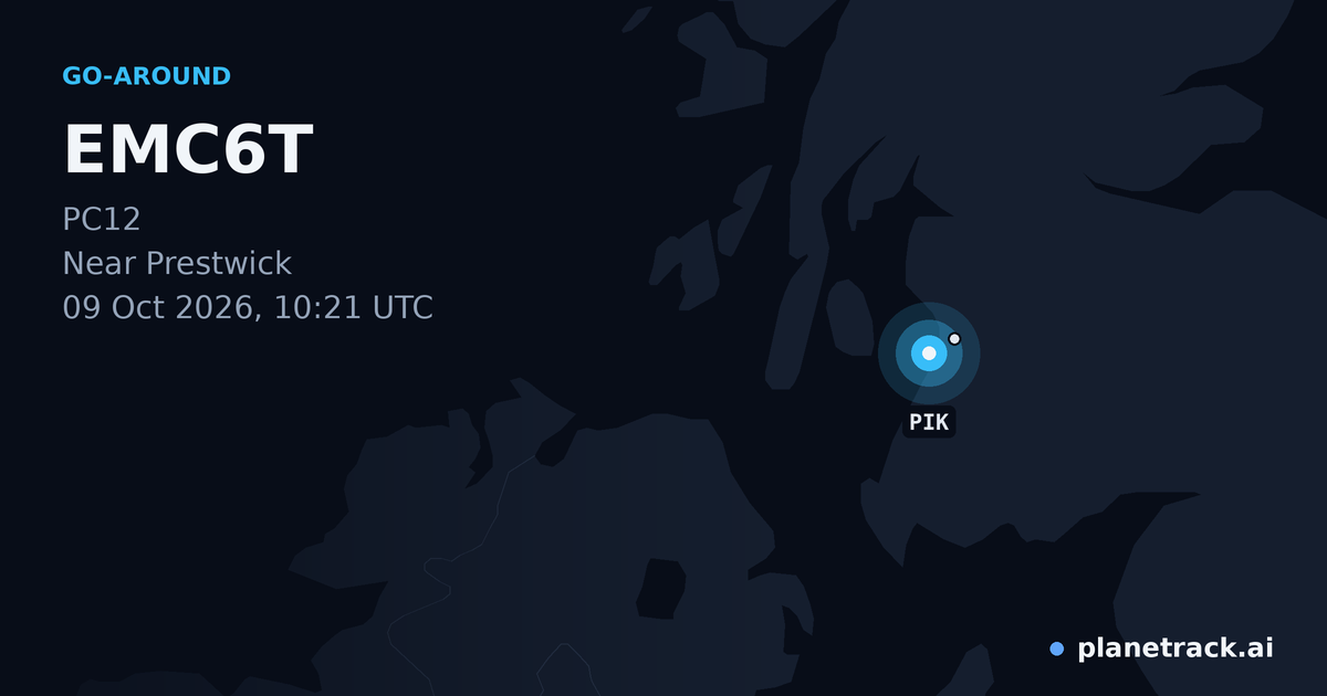 Map of where EMC6T's go-around happened