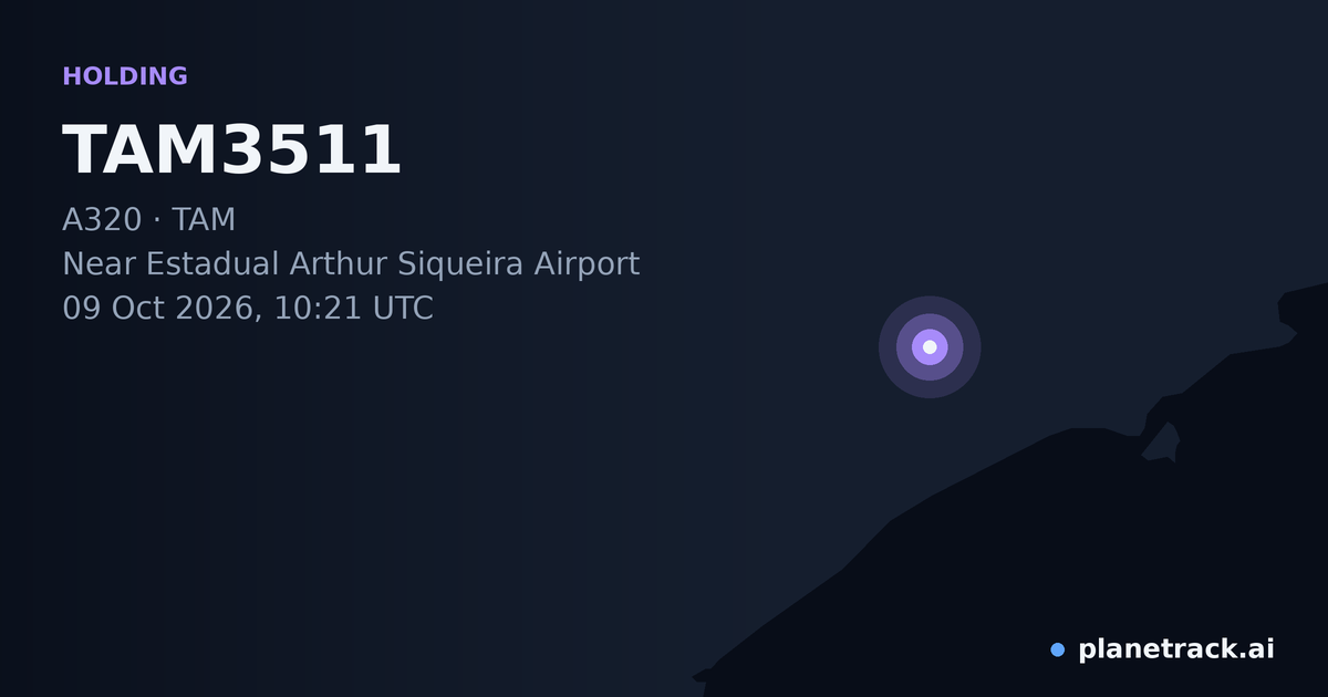 Map of where TAM3511's holding pattern happened
