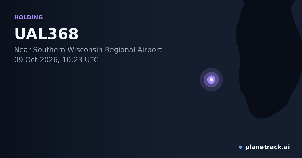 Map of where UAL368's holding pattern happened