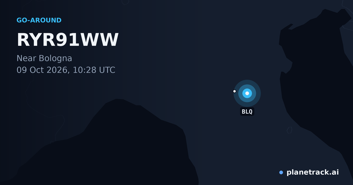 Map of where RYR91WW's go-around happened
