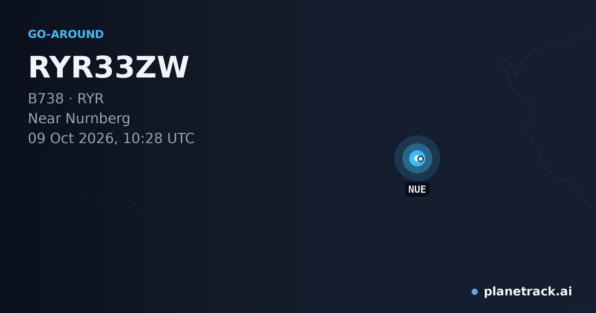 Map of where RYR33ZW's go-around happened
