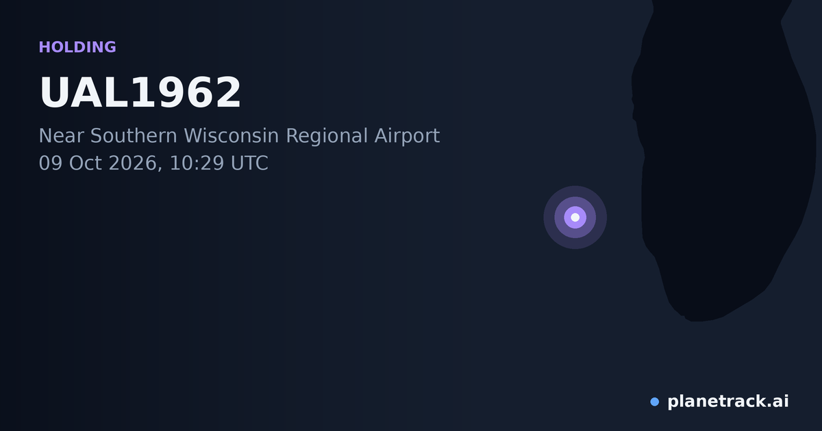Map of where UAL1962's holding pattern happened
