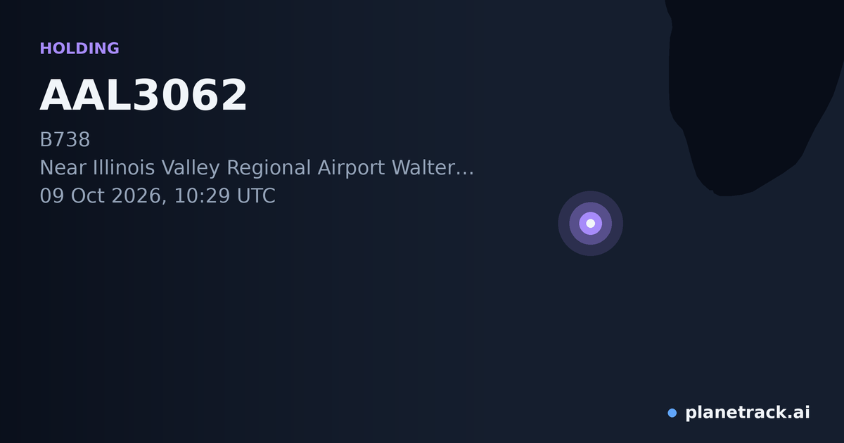 Map of where AAL3062's holding pattern happened