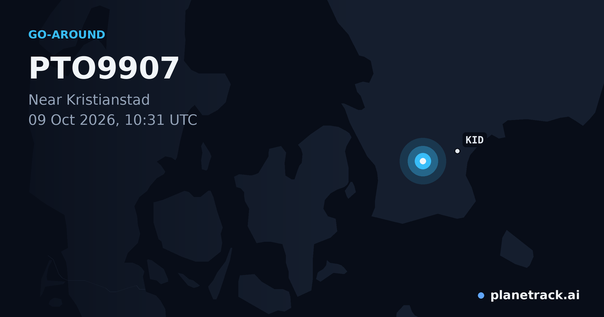 Map of where PTO9907's go-around happened