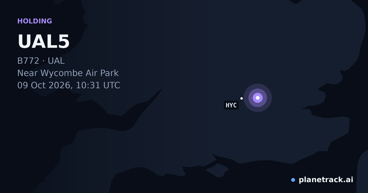 Map of where UAL5's holding pattern happened