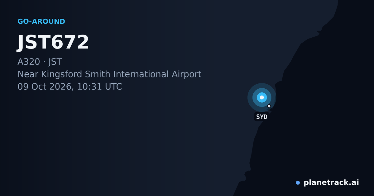 Map of where JST672's go-around happened