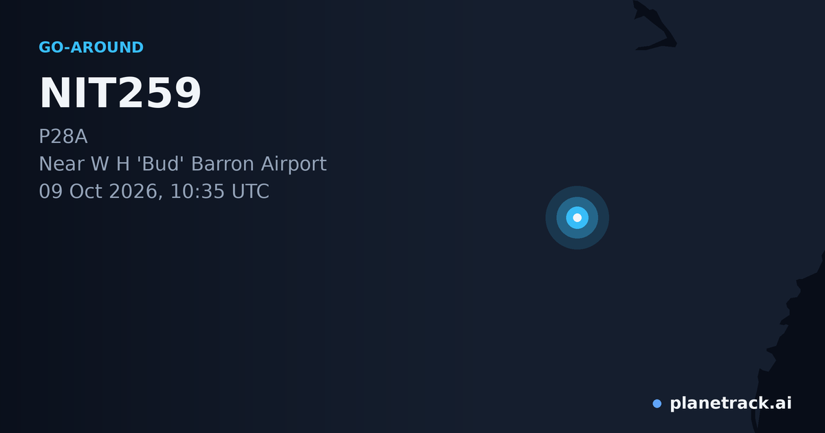 Map of where NIT259's go-around happened