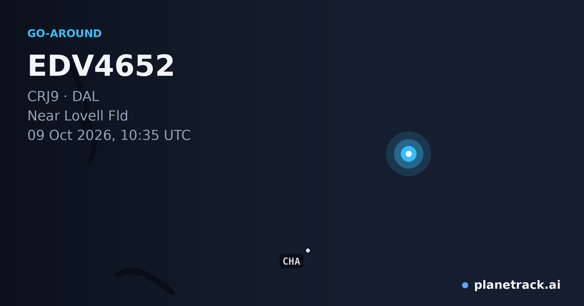 Map of where EDV4652's go-around happened