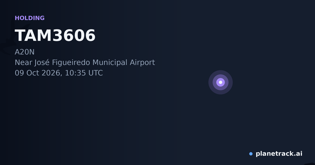 Map of where TAM3606's holding pattern happened