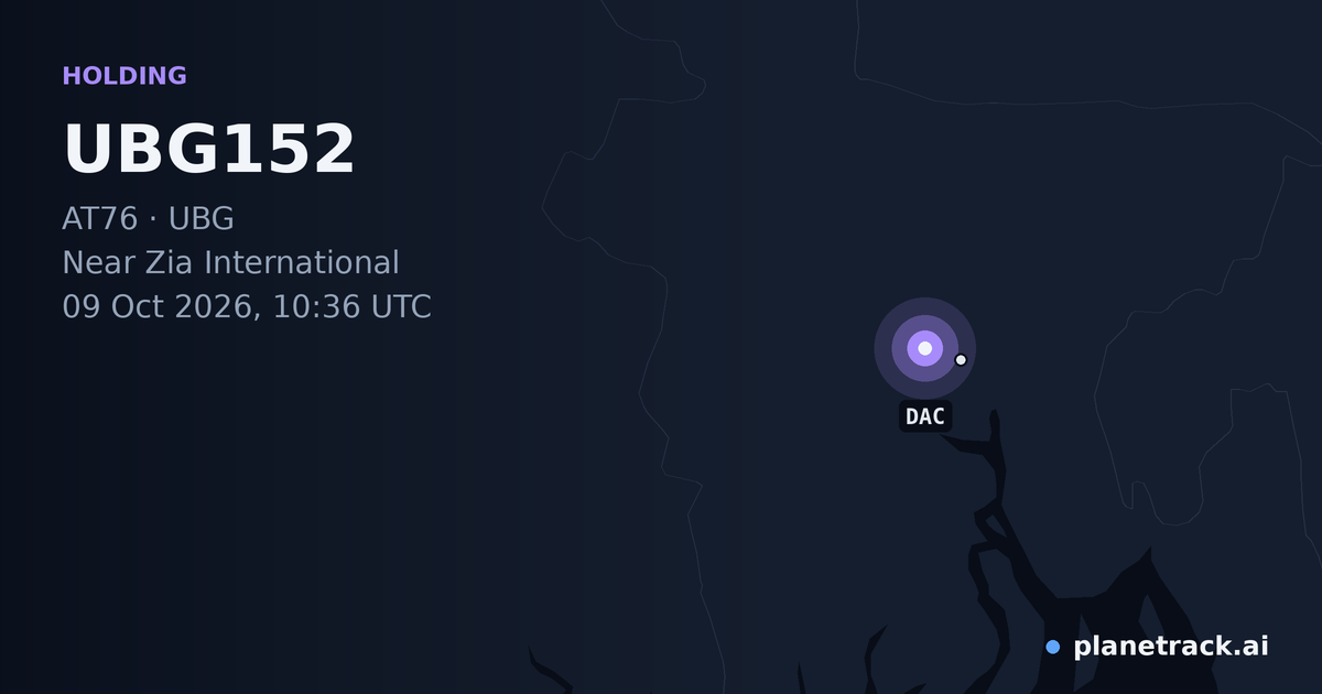 Map of where UBG152's holding pattern happened