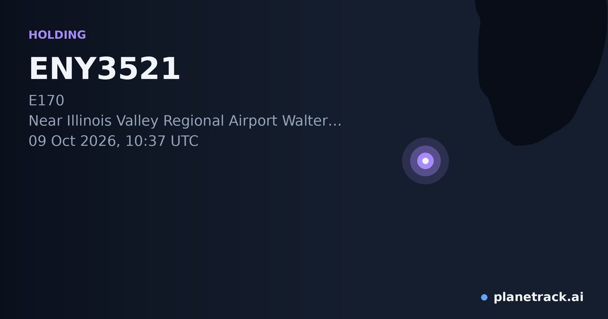 Map of where ENY3521's holding pattern happened