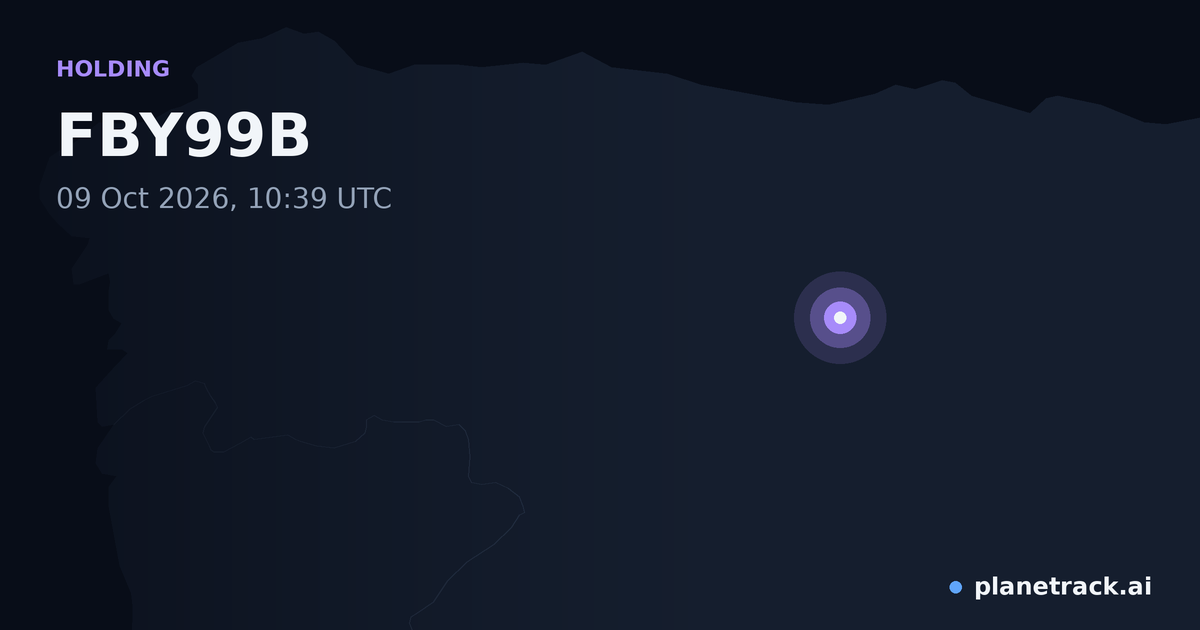 Map of where FBY99B's holding pattern happened
